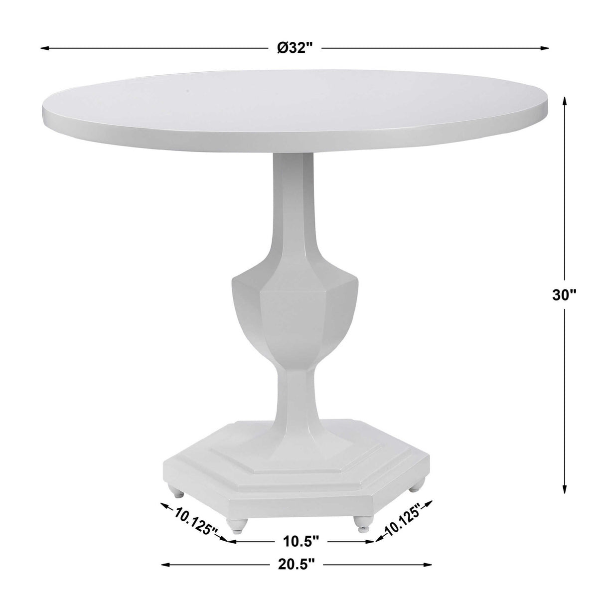 Gloss White Round Foyer Table | Uttermost Kabarda