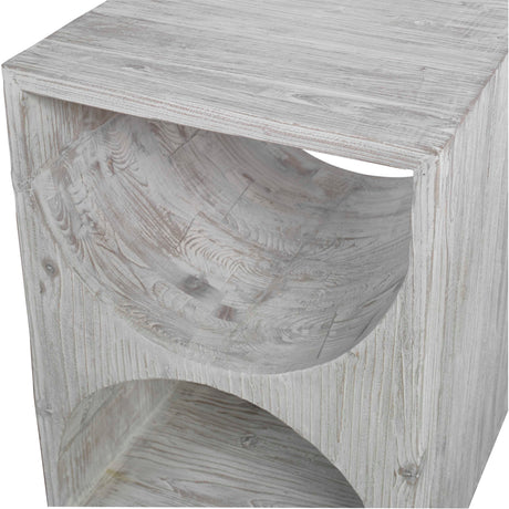 Modern European furniture - Carved Fir Wood Side Table - www.oroa.com