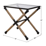 Modern European furniture - Iron Framed Glass Accent Table - www.oroa.com