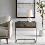 Modern European furniture - Oak Herringbone 1-Drawer Side Table - www.oroa.com