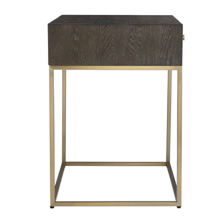 Modern European furniture - Oak Herringbone 1-Drawer Side Table - www.oroa.com