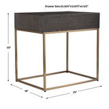 Modern European furniture - Oak Herringbone 1-Drawer Side Table - www.oroa.com