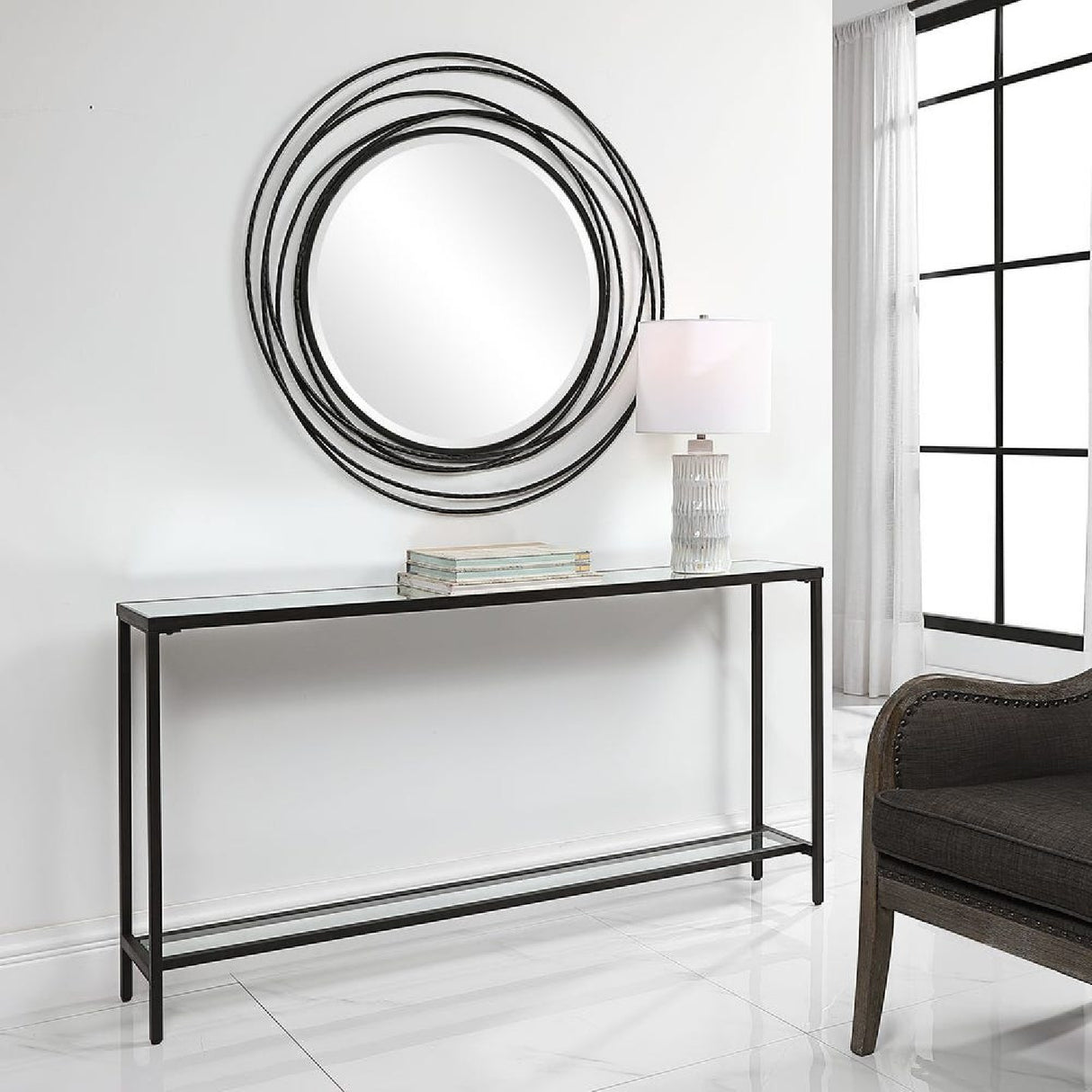   Beveled Mirror Console Table | Oroa.com
