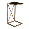 Modern European furniture - Gold C-Shaped Accent Table - www.oroa.com