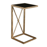 Modern European furniture - Gold C-Shaped Accent Table - www.oroa.com