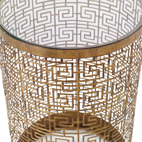 Gold Lattice Drink Table by Uttermost Algernon, alternate view 3