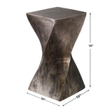 Modern European furniture - Tarnished Silver Twisted Accent Table - www.oroa.com