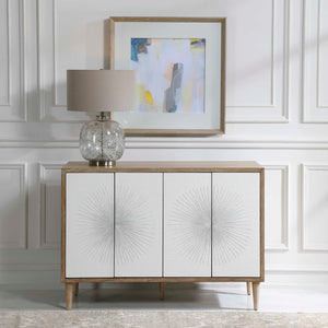   White Starburst 4-Door Cabinet | Oroa.com