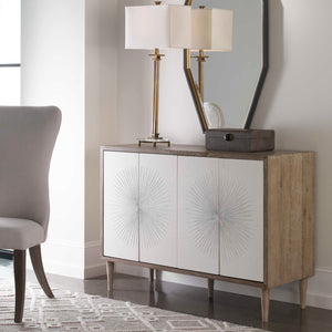   White Starburst 4-Door Cabinet | Oroa.com