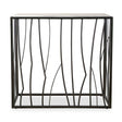 Modern European furniture - Iron Framed Travertine Console Table - www.oroa.com
