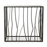 Modern European furniture - Iron Framed Travertine Console Table - www.oroa.com