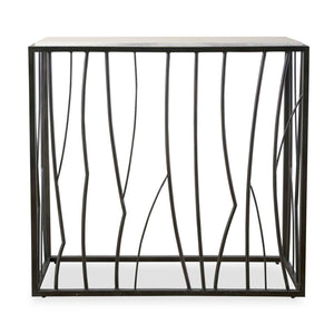   Iron Framed Travertine Console Table | Oroa.com