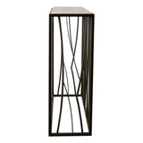 Modern European furniture - Iron Framed Travertine Console Table - www.oroa.com