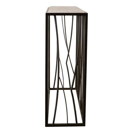 Modern European furniture - Iron Framed Travertine Console Table - www.oroa.com