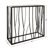 Modern European furniture - Iron Framed Travertine Console Table - www.oroa.com