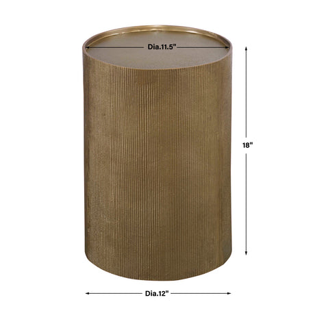 Modern European furniture - Reeded Gold Accent Table - www.oroa.com