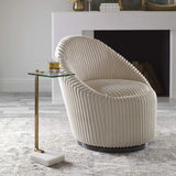 Modern European furniture - White Marble Foot Accent Table - www.oroa.com