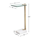 Modern European furniture - White Marble Foot Accent Table - www.oroa.com