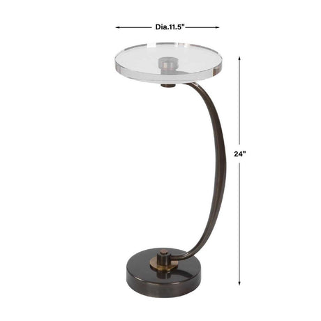 Round Crystal Drink Table | Uttermost  Waveney