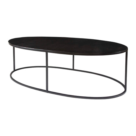 Modern European furniture - Black Aluminum Oval Coffee Table - www.oroa.com