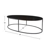 Modern European furniture - Black Aluminum Oval Coffee Table - www.oroa.com