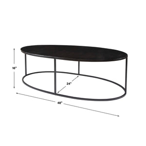   Black Aluminum Oval Coffee Table | Oroa.com