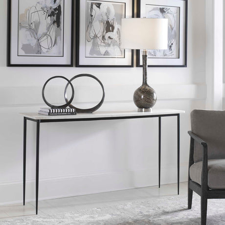 Modern European furniture - White Marble Top Console Table - www.oroa.com