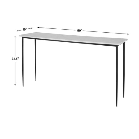 Modern European furniture - White Marble Top Console Table - www.oroa.com