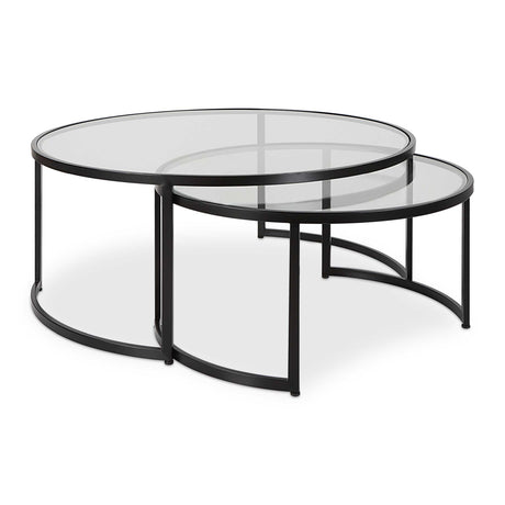 Modern European furniture - Black Round Nesting Coffee Tables (2) - www.oroa.com