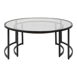 Modern European furniture - Black Round Nesting Coffee Tables (2) - www.oroa.com