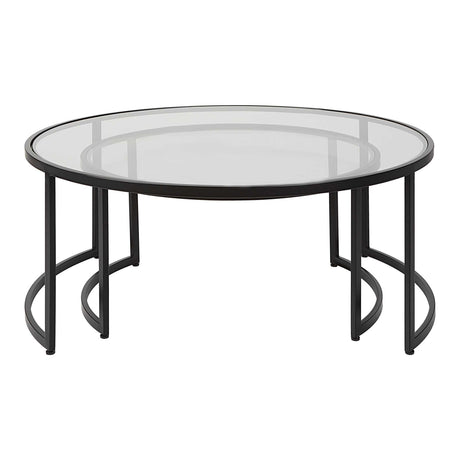 Modern European furniture - Black Round Nesting Coffee Tables (2) - www.oroa.com