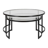 Modern European furniture - Black Round Nesting Coffee Tables (2) - www.oroa.com