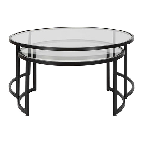 Modern European furniture - Black Round Nesting Coffee Tables (2) - www.oroa.com