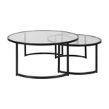 Modern European furniture - Black Round Nesting Coffee Tables (2) - www.oroa.com