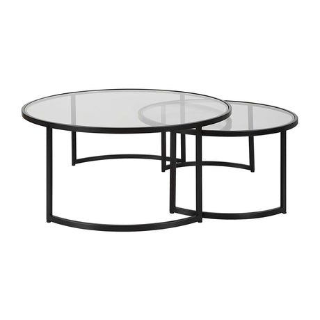 Modern European furniture - Black Round Nesting Coffee Tables (2) - www.oroa.com