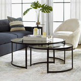 Modern European furniture - Black Round Nesting Coffee Tables (2) - www.oroa.com