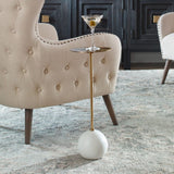 Gold Pedestal Drink Table | Uttermost Gimlet
