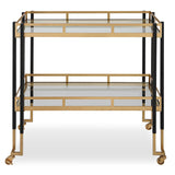 Modern European furniture - Two-Toned Metal Framed Bar Cart - www.oroa.com