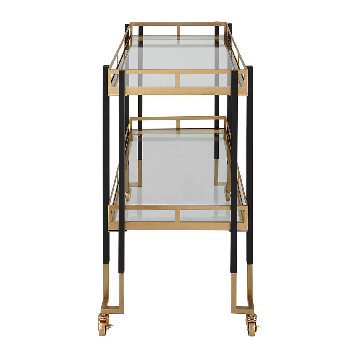 Modern European furniture - Two-Toned Metal Framed Bar Cart - www.oroa.com