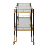 Modern European furniture - Two-Toned Metal Framed Bar Cart - www.oroa.com