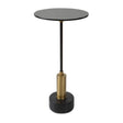 Modern European furniture - Black Glass Pedestal Accent Table - www.oroa.com