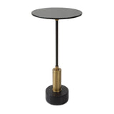 Modern European furniture - Black Glass Pedestal Accent Table - www.oroa.com