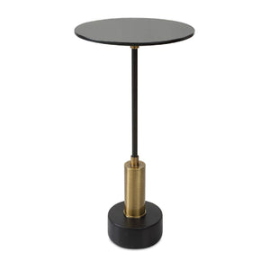   Black Glass Pedestal Accent Table | Oroa.com