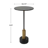 Modern European furniture - Black Glass Pedestal Accent Table - www.oroa.com