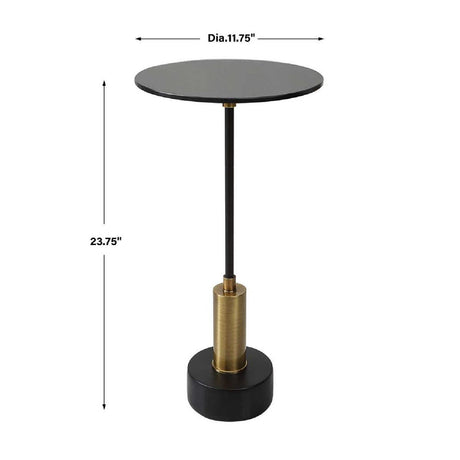 Modern European furniture - Black Glass Pedestal Accent Table - www.oroa.com