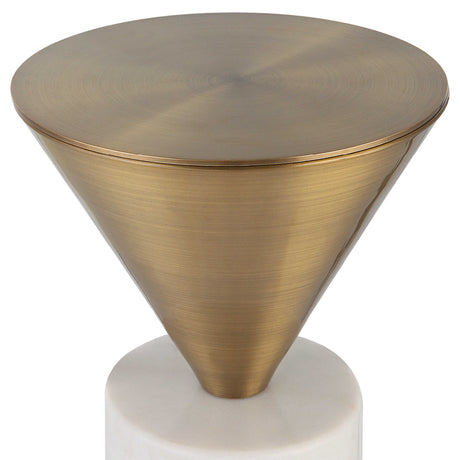 Conical Brass Top Drink Table by Uttermost Top Hat, alternate view 3