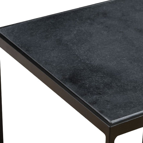 Modern European furniture - Square Black Marble Accent Table - www.oroa.com