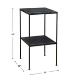 Modern European furniture - Square Black Marble Accent Table - www.oroa.com