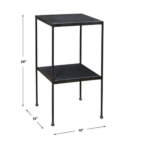 Modern European furniture - Square Black Marble Accent Table - www.oroa.com