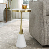 Modern European furniture - Brushed Brass Framed Accent Table - www.oroa.com